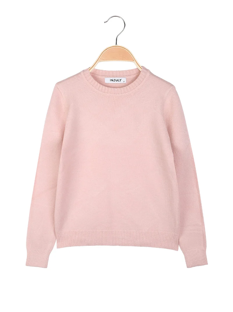 Maglione girocollo da bambina - rosa