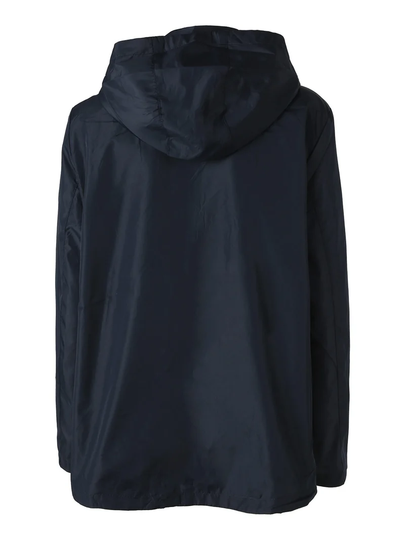 Giacca a vento da donna reversibile con cappuccio - blu scuro