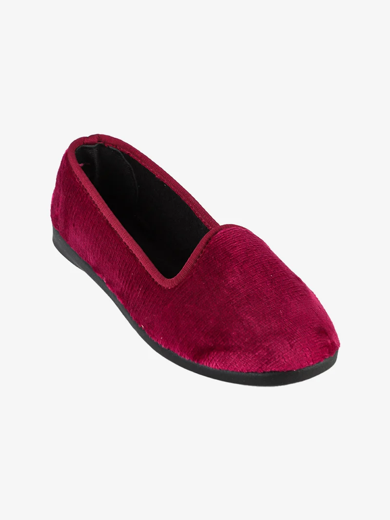Pantofole da donna chiuse in ecopelo - bordeaux