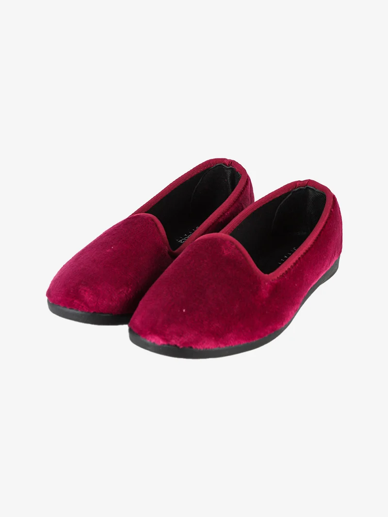Pantofole da donna chiuse in ecopelo - bordeaux