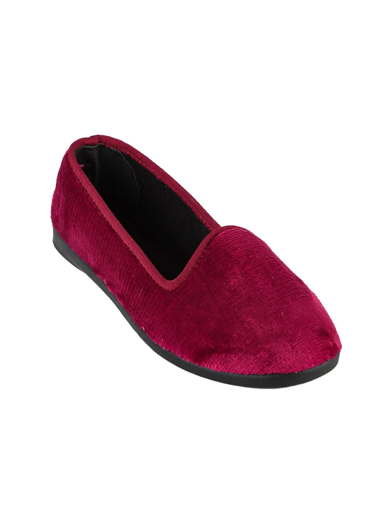 Pantofole da donna chiuse in ecopelo - bordeaux