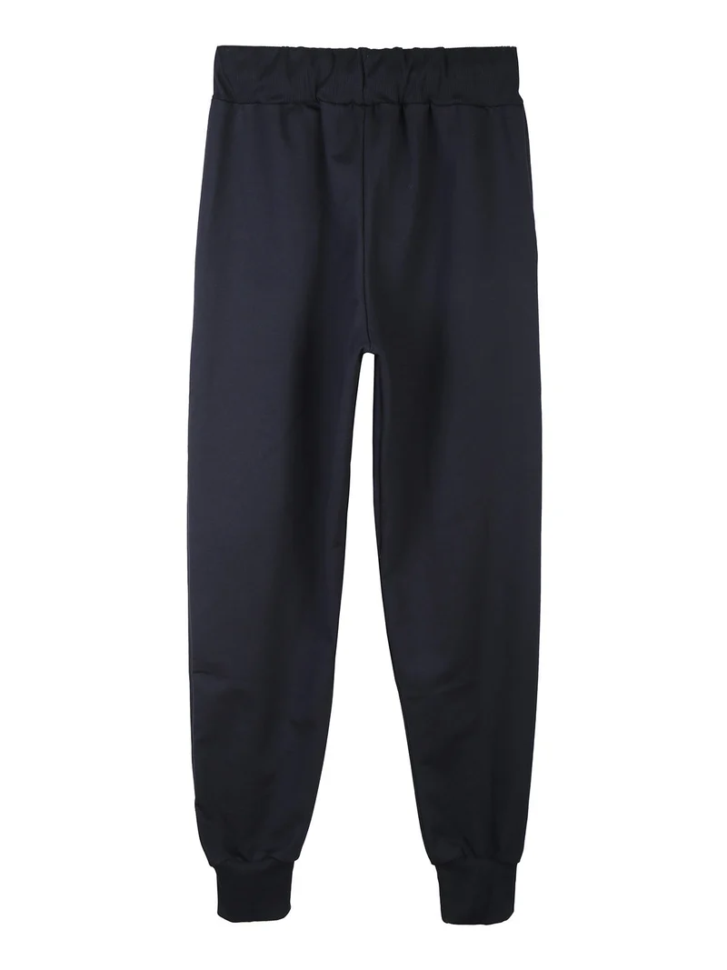 Pantaloni in felpa da ragazzo con coulisse - blu scuro