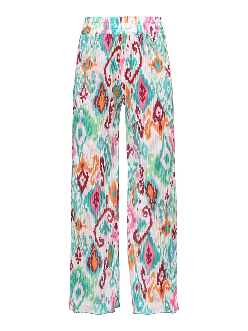 Pantaloni donna leggeri a palazzo colorati - verde