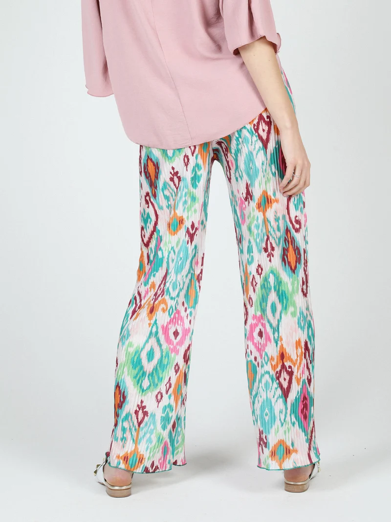 Pantaloni donna leggeri a palazzo colorati - verde