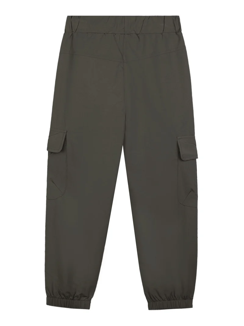 Pantaloni cargo da bambino con tasconi e polsini - oliva