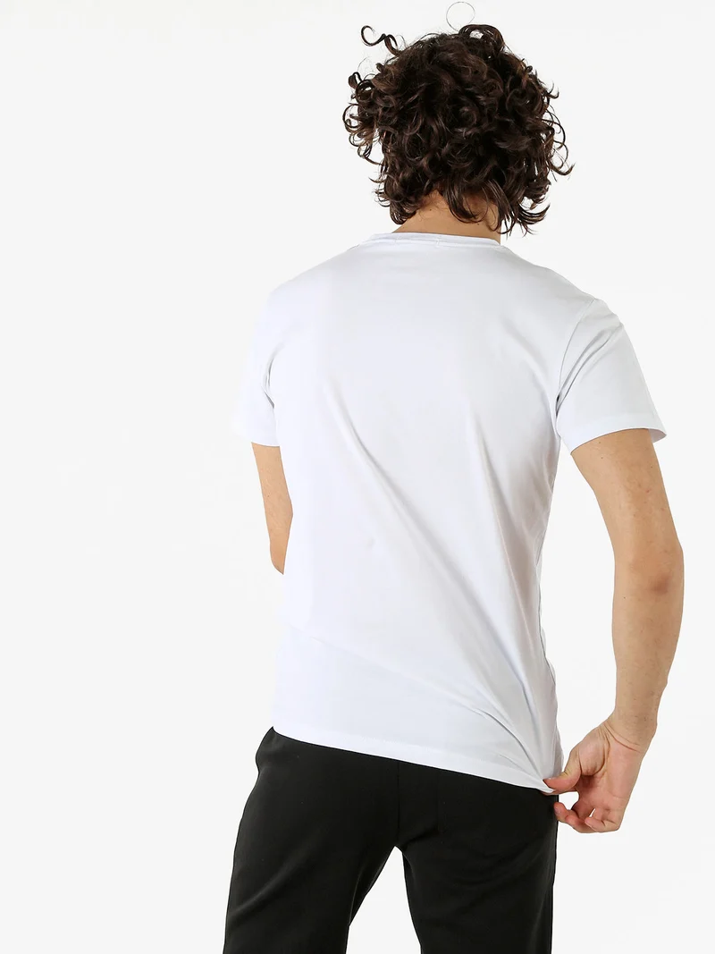T-shirt da uomo in cotone con stampa - bianco