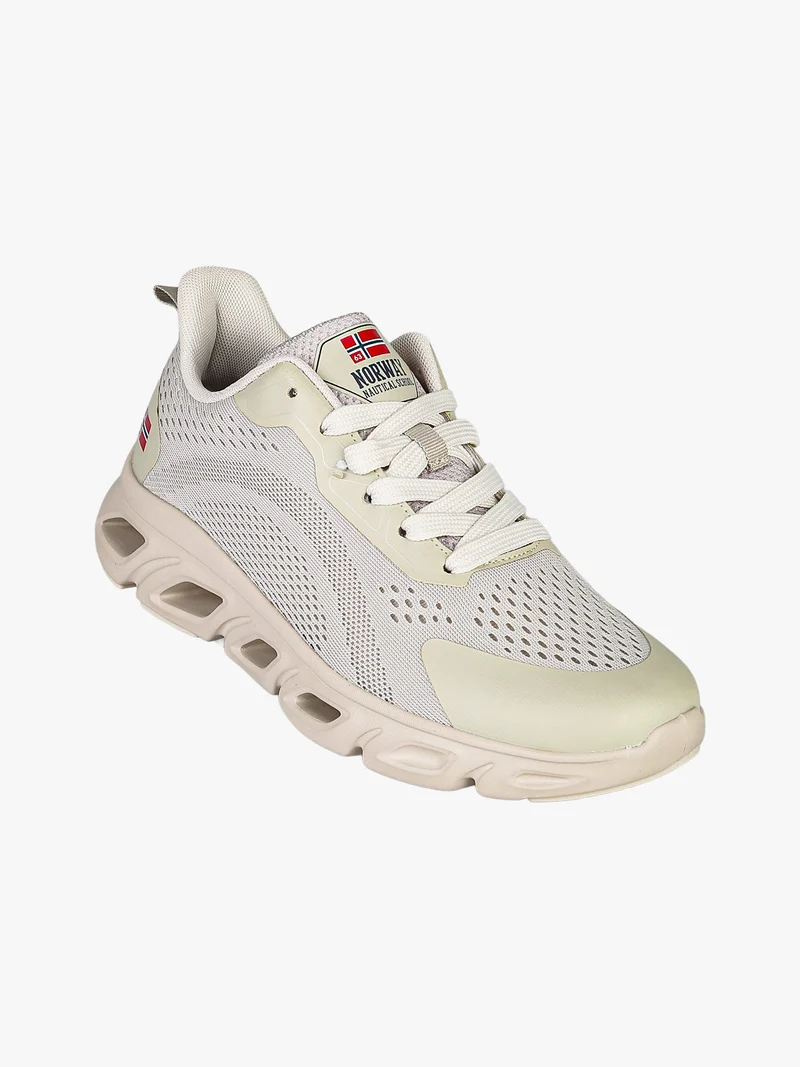 Sneakers da donna sportive in tessuto - beige