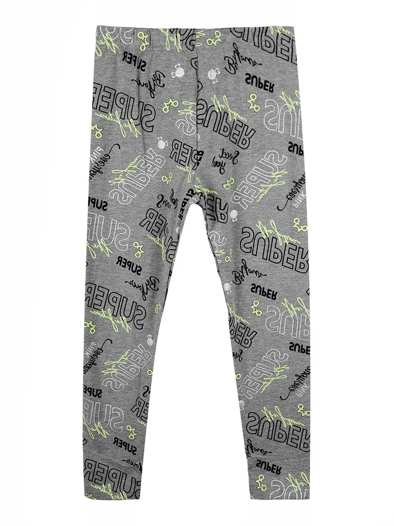 Leggings da bambina con scritte - grigio