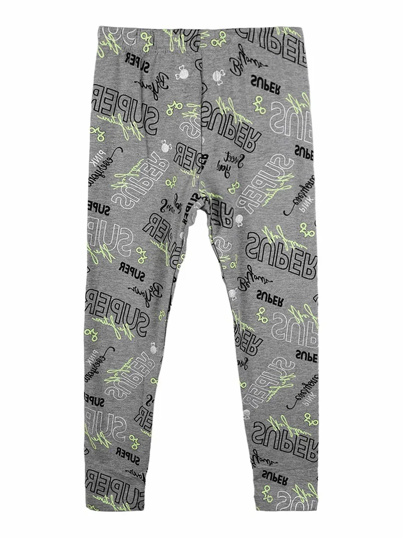 Leggings da bambina con scritte - grigio