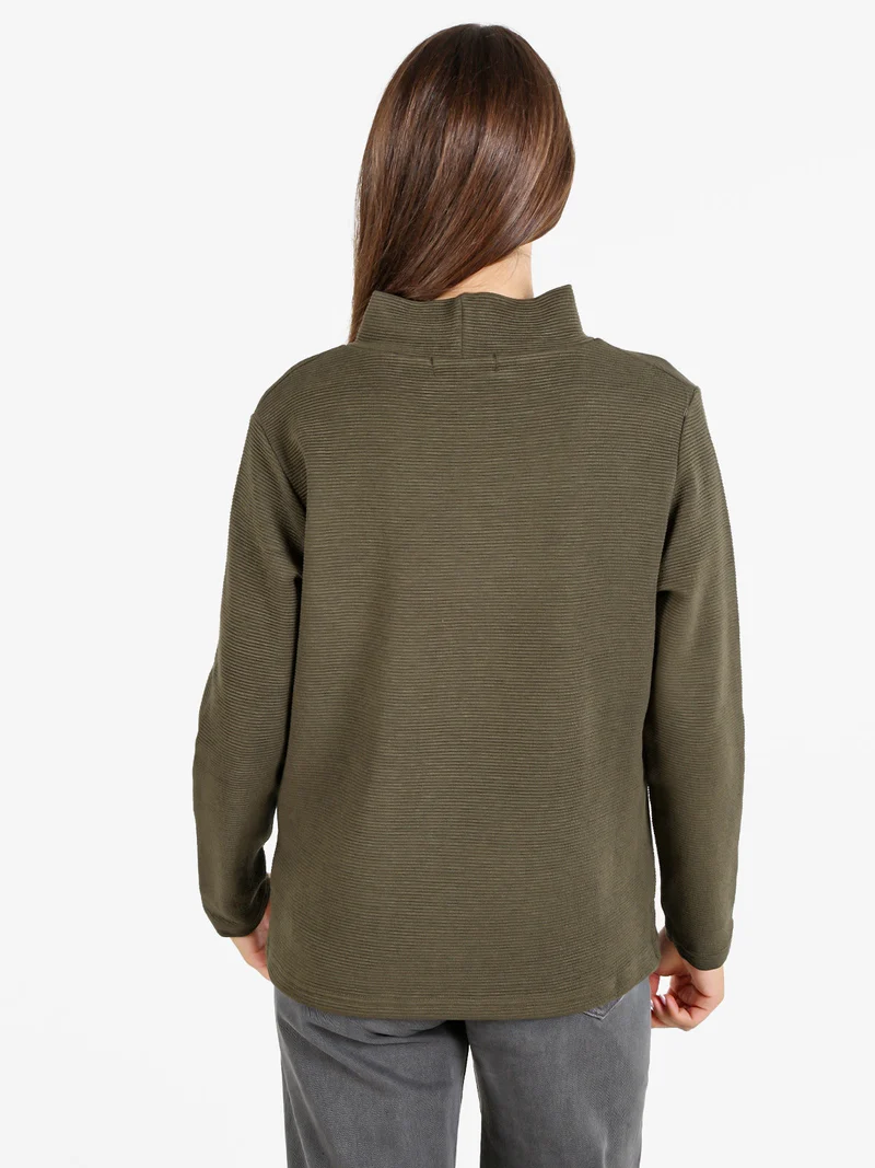 Maglia donna a maniche lunghe accollata - militare