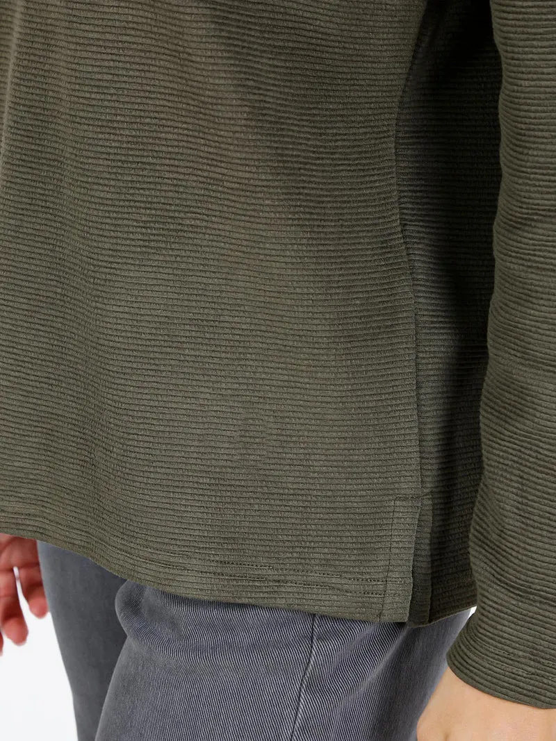 Maglia donna a maniche lunghe accollata - militare