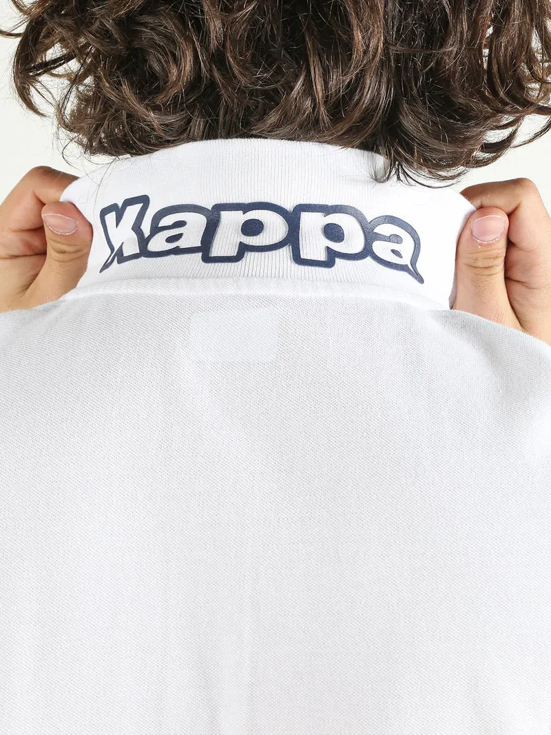 Polo da uomo in cotone a manica corta con logo - bianco