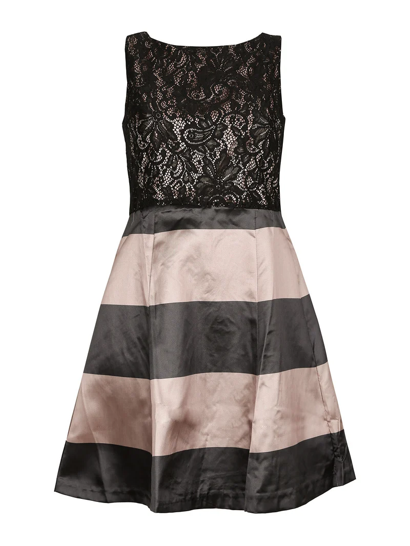 Abito donna smanicato con pizzo - nero