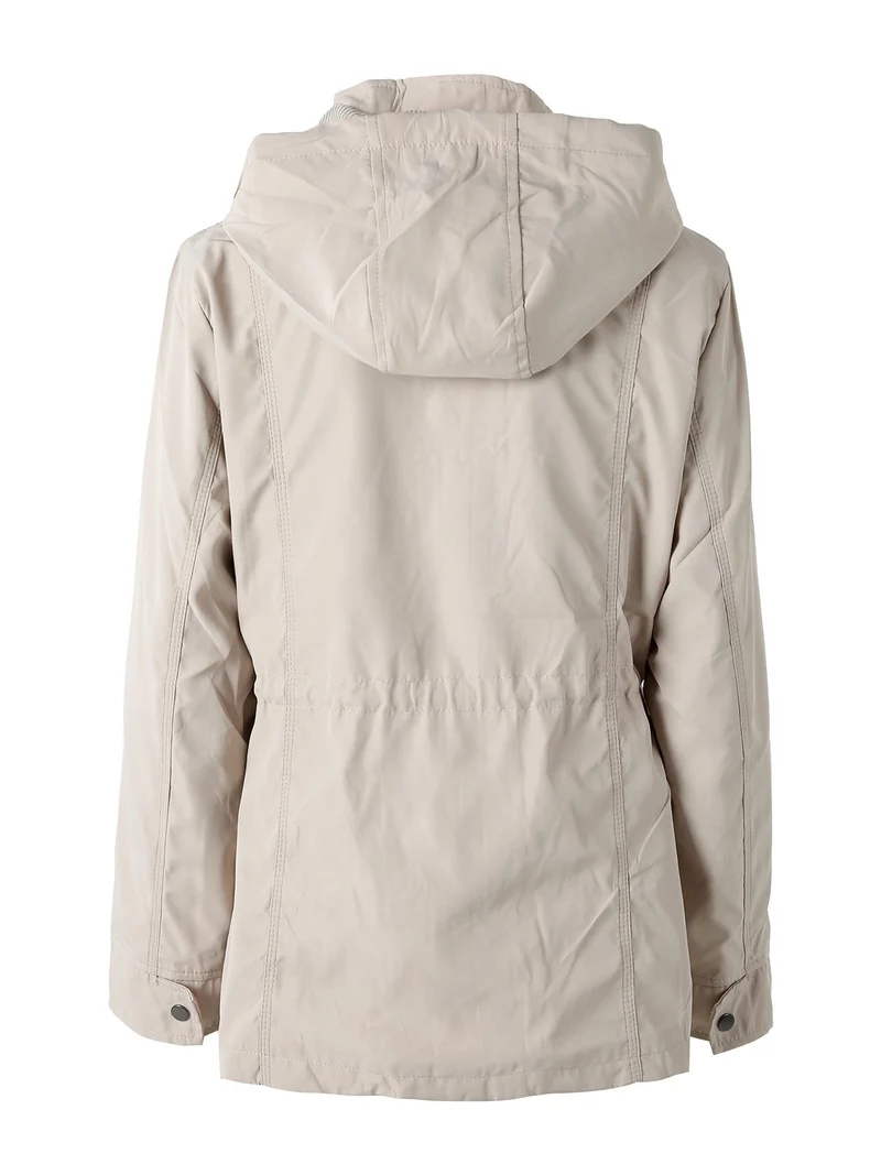 Giacca a vento da donna con cappuccio - beige