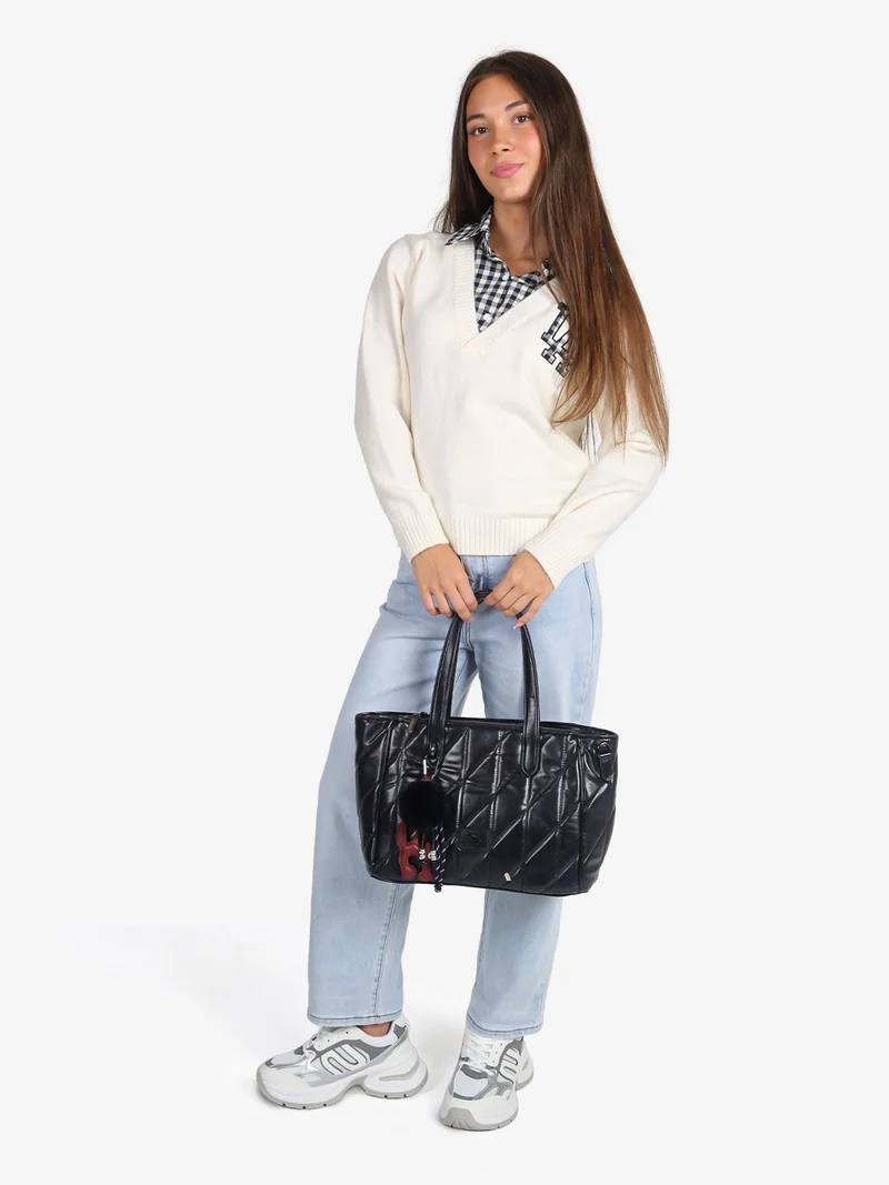 Maglione donna oversize con collo a camicia - panna