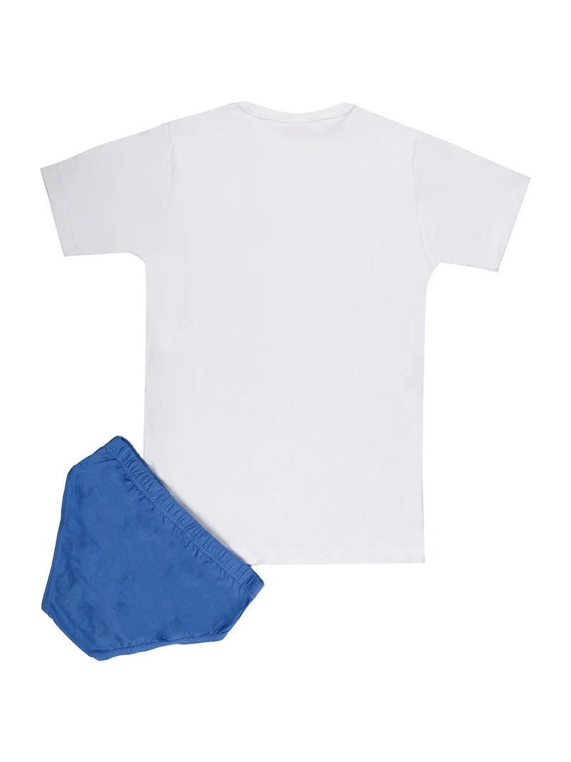 Completo intimo da bambino 2 pezzi T-shirt + slip - bianco
