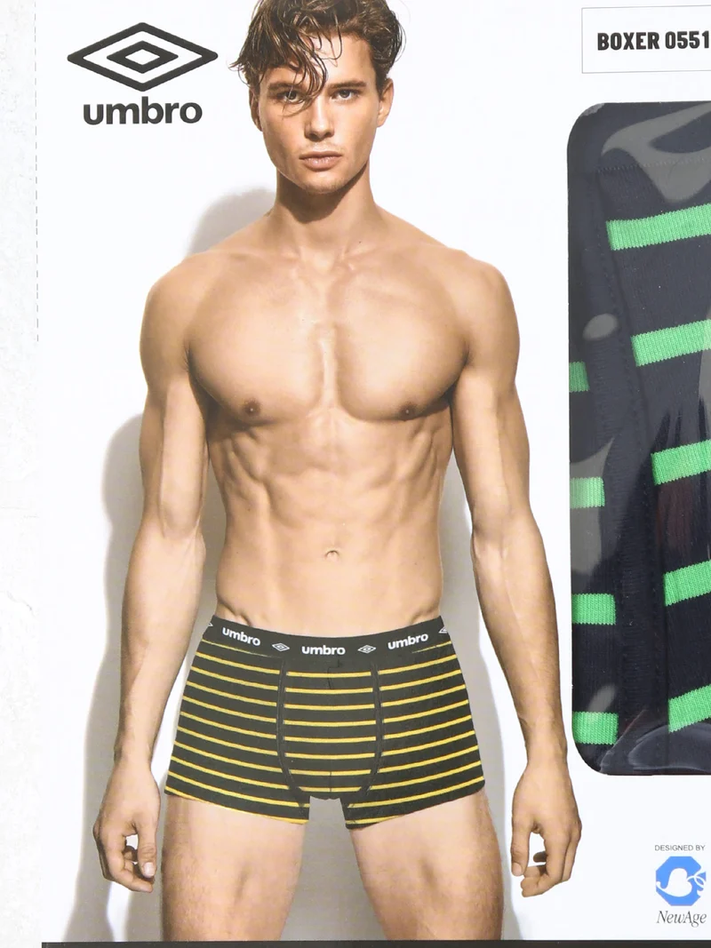 Boxer da uomo rigati in cotone elasticizzato - verde