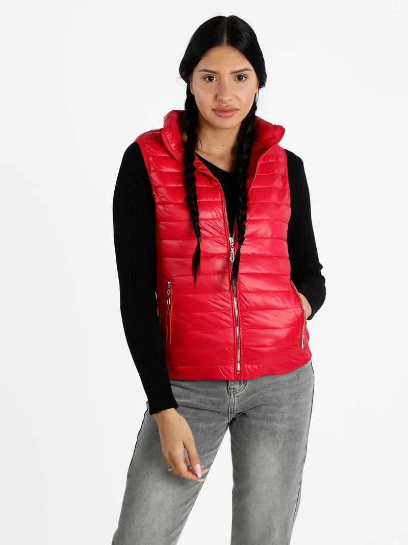 Giacca smanicata da donna - rosso