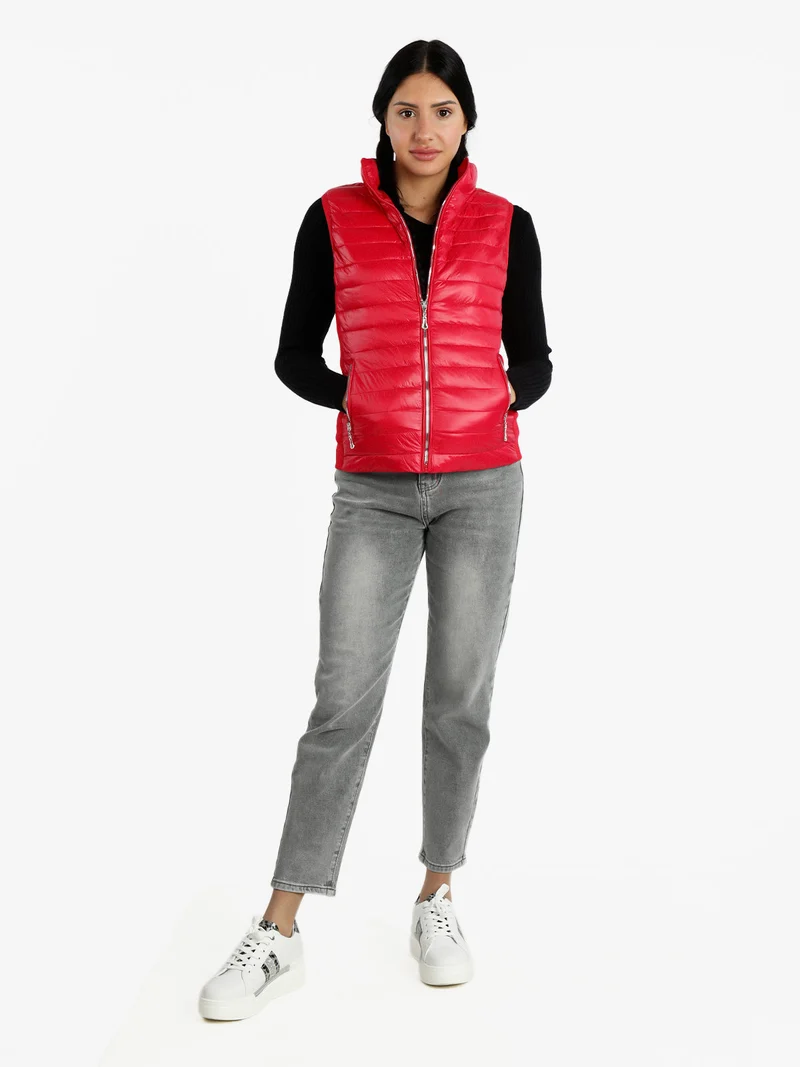 Giacca smanicata da donna - rosso