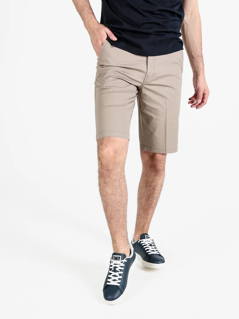 Bermuda uomo in cotone stretch taglie grandi - taupe