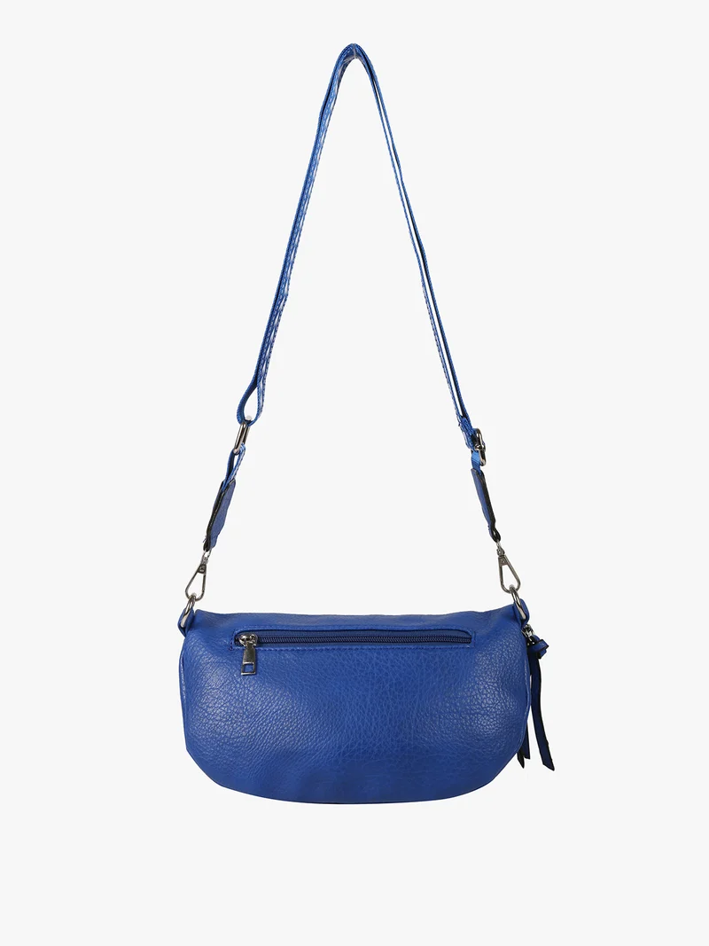 Marsupio donna in similpelle con tracolla stampata - blu