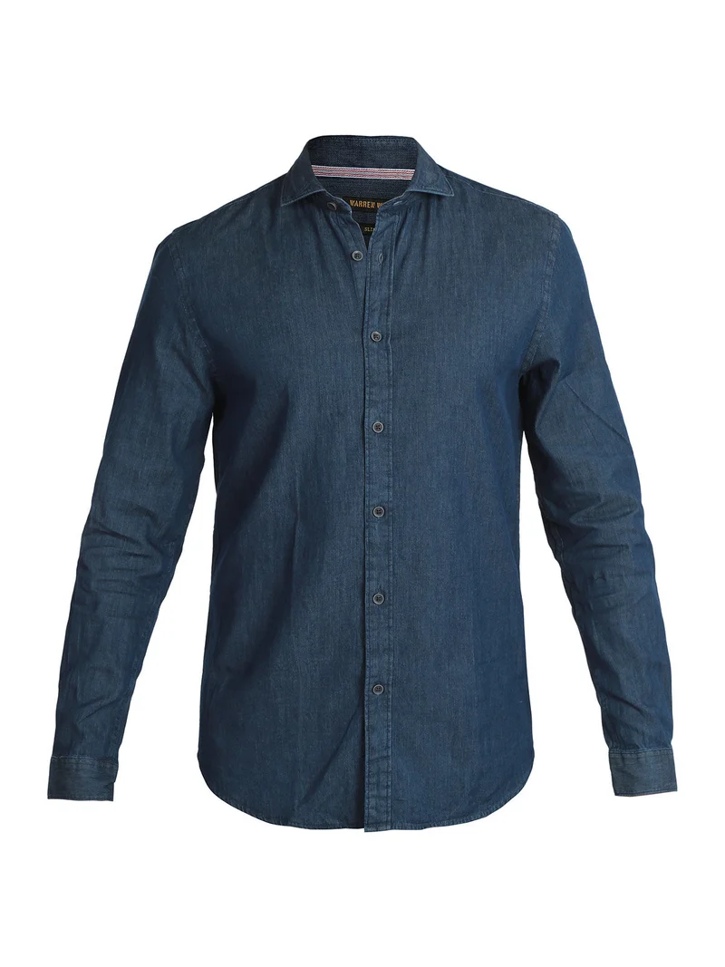 Camicia uomo in cotone effetto jeans