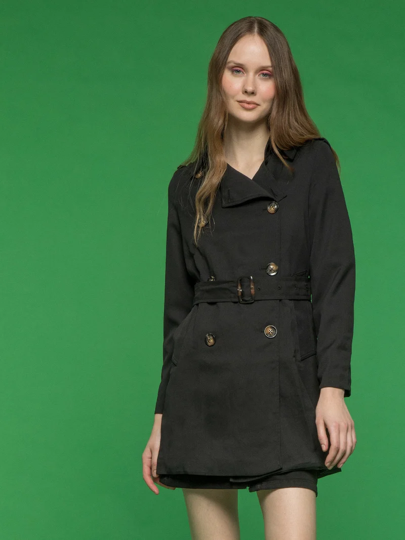Trench doppiopetto donna - nero