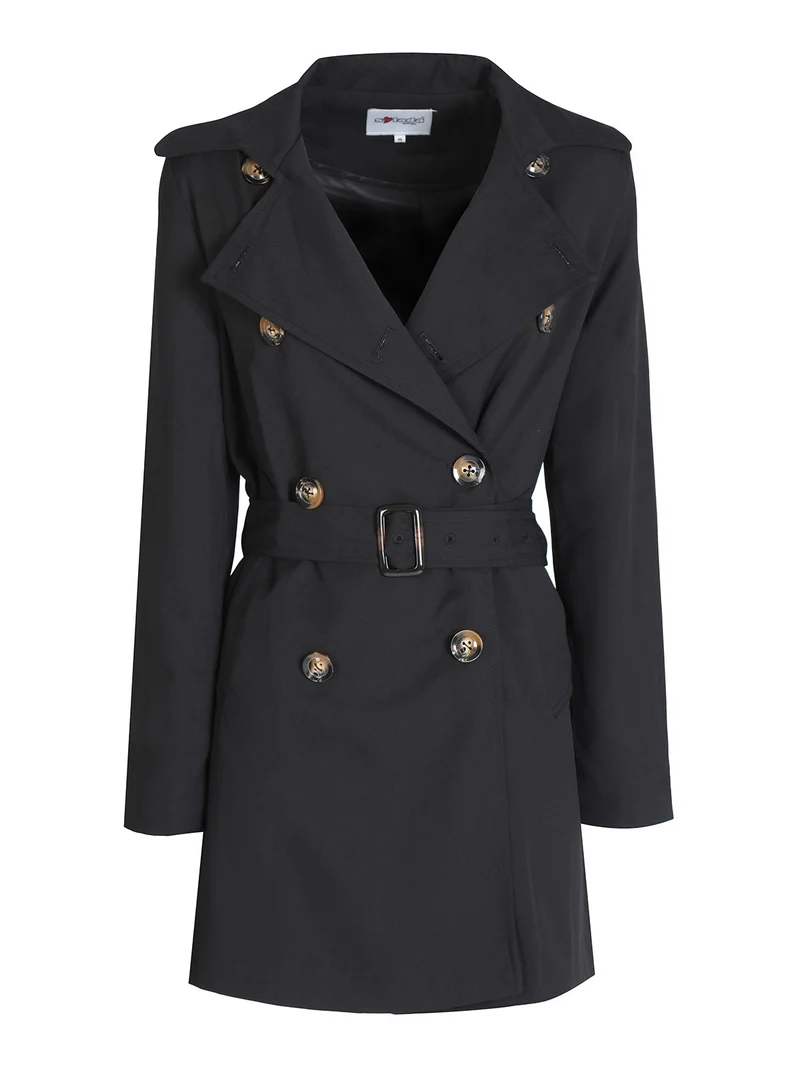 Trench doppiopetto donna - nero