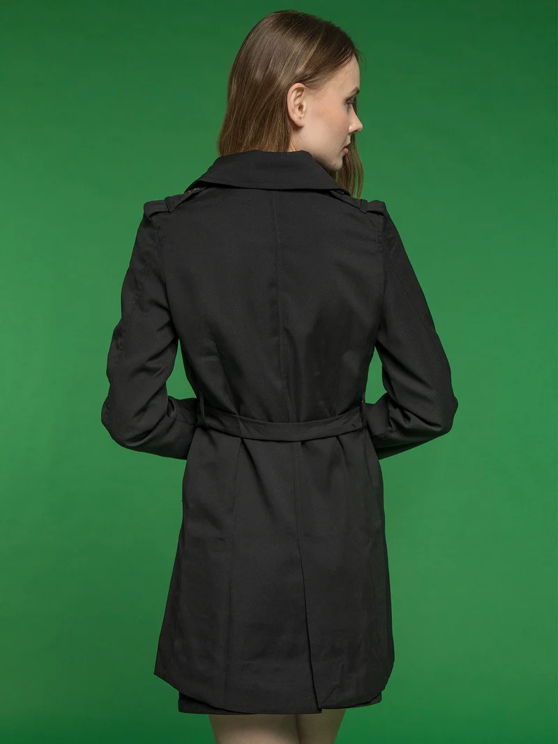 Trench doppiopetto donna - nero