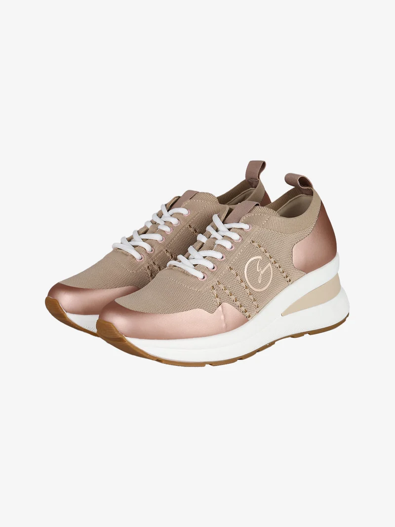Sneakers da donna con zeppa - nudo