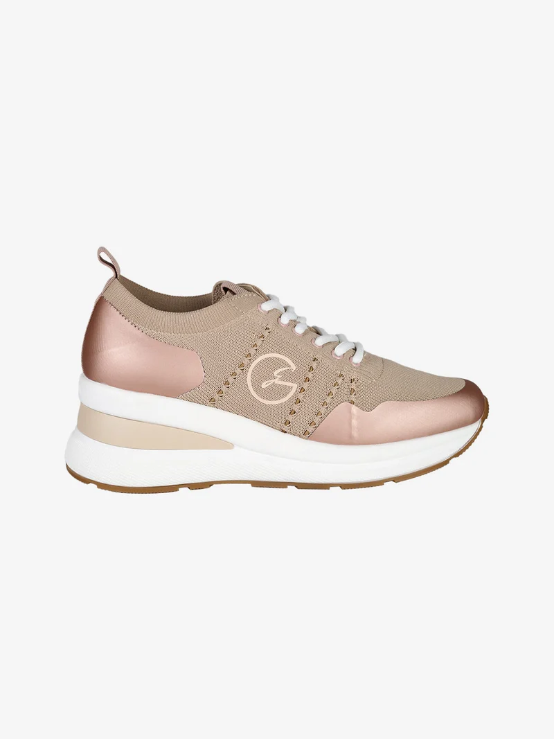 Sneakers da donna con zeppa - nudo