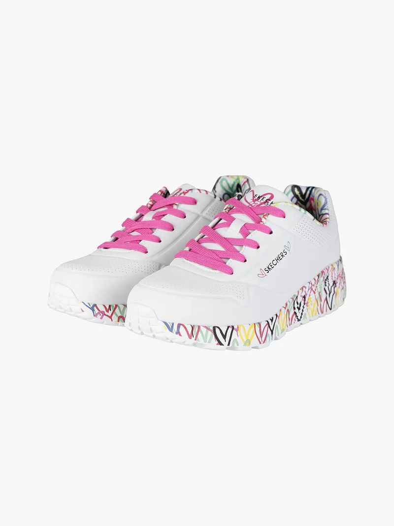 LOVELY LUV Sneakers da ragazza con stampe - bianco