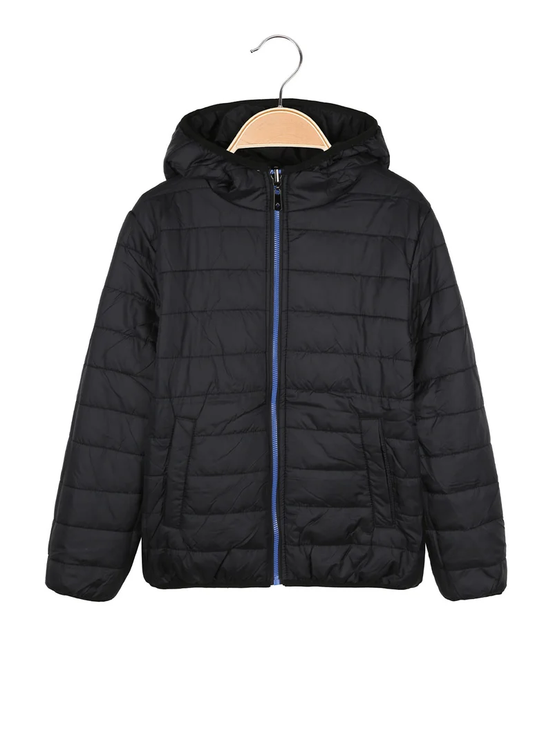 Giubbotto da bambino reversibile con cappuccio - nero