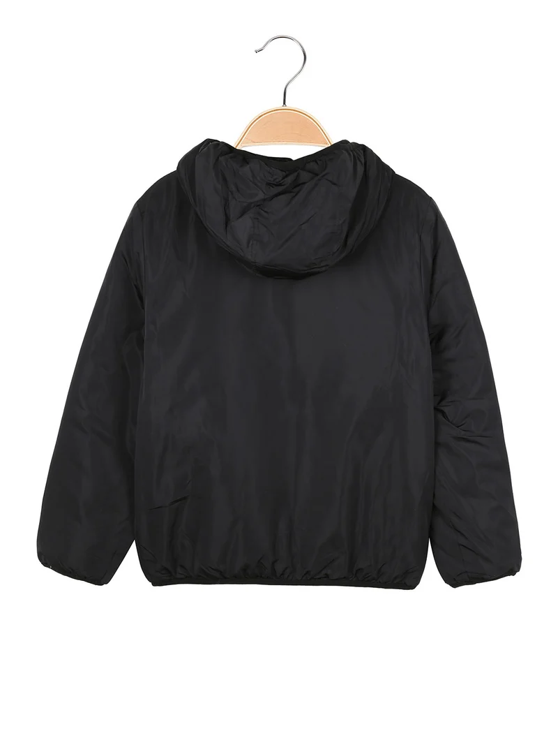 Giubbotto da bambino reversibile con cappuccio - nero