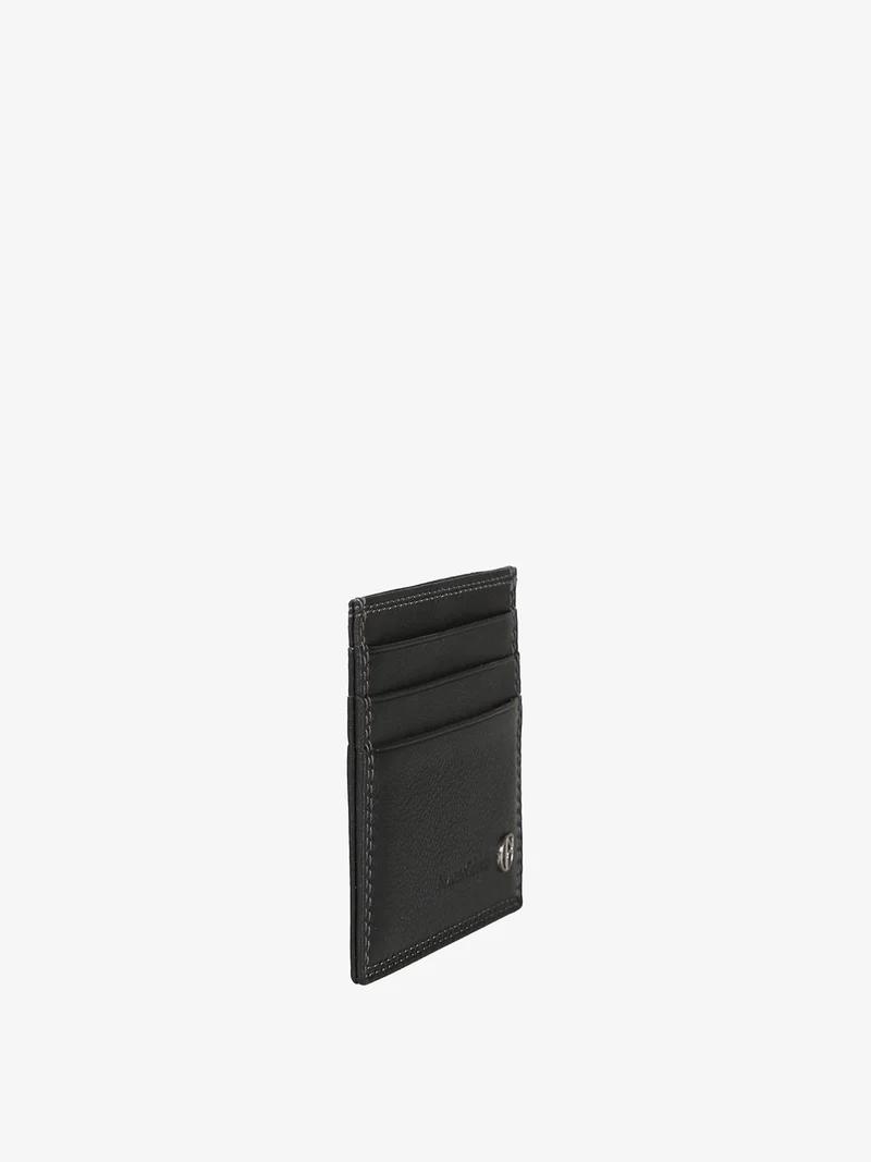 Portatessere in pelle da uomo - nero
