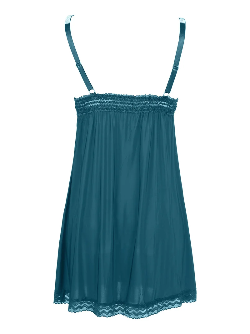 Baby doll con strass e pizzo+ perizoma - verde