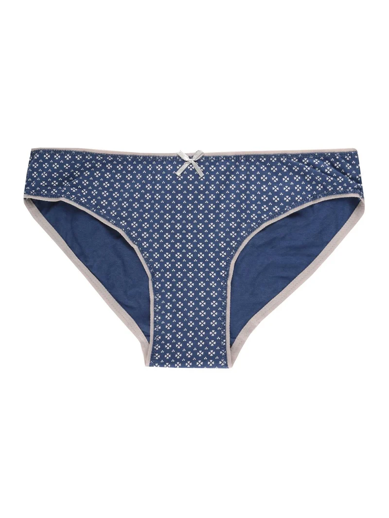 Slip in cotone a fantasia - blu