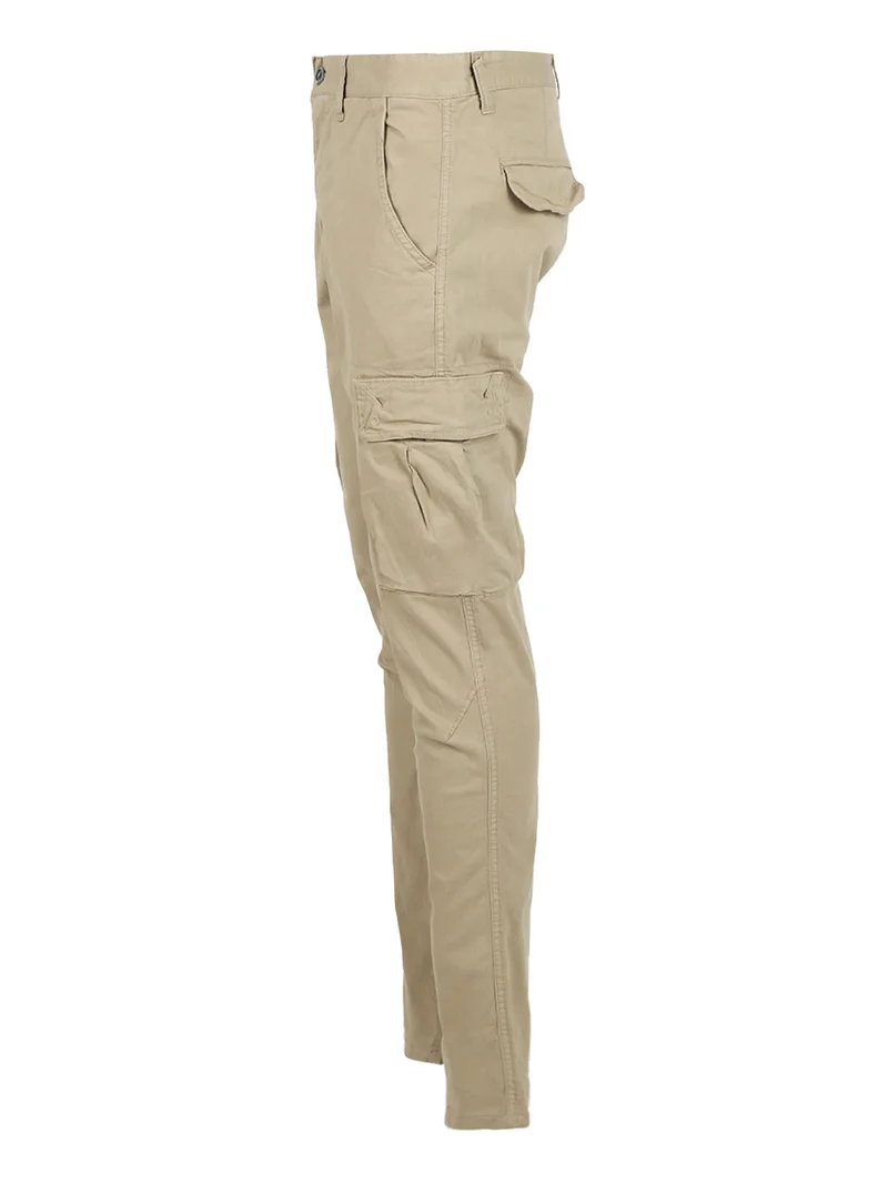 Pantaloni cargo da uomo in cotone taglie grandi - beige