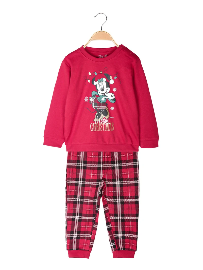 Pigiama natalizio da neonata in cotone interlock - rosso
