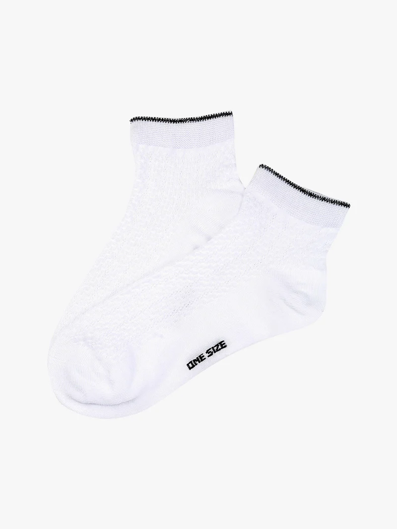 Calze corte da donna in cotone mercerizzato - bianco