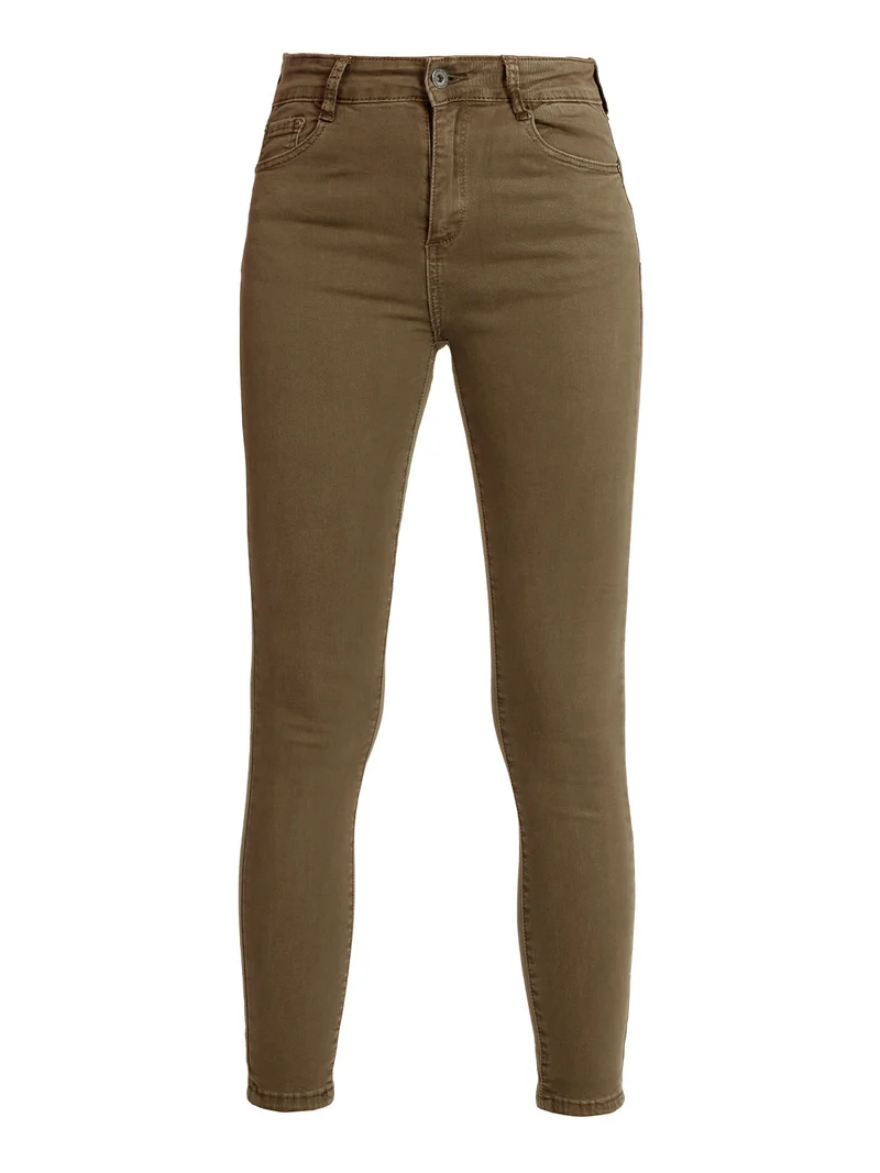 Pantaloni donna push up - khaki