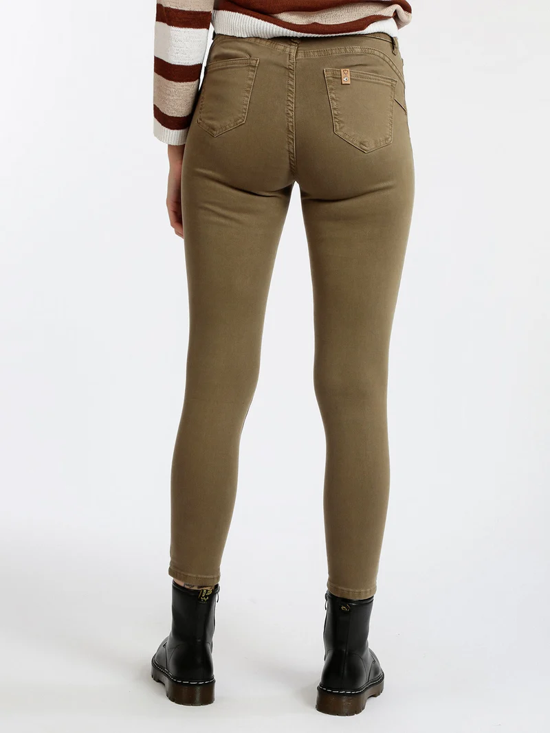 Pantaloni donna push up - khaki