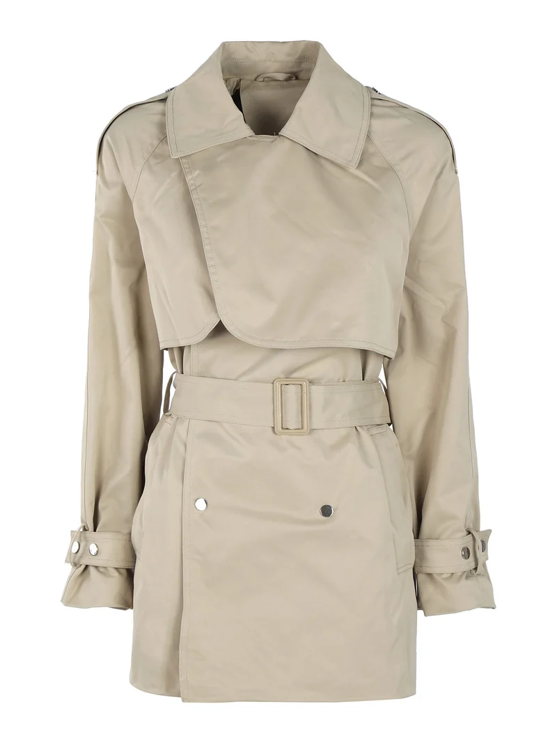 Trench donna con chiusura a doppiopetto e cintura - khaki