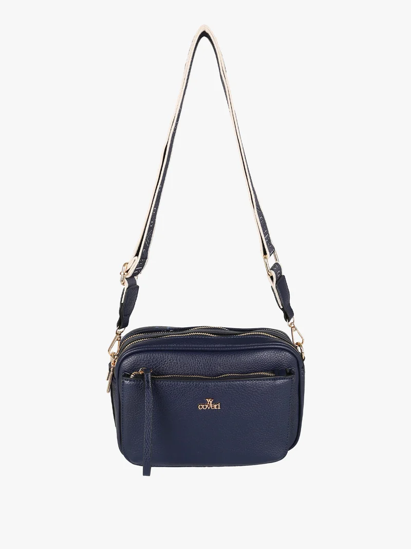 Borsa a tracolla da donna in ecopelle - blu scuro