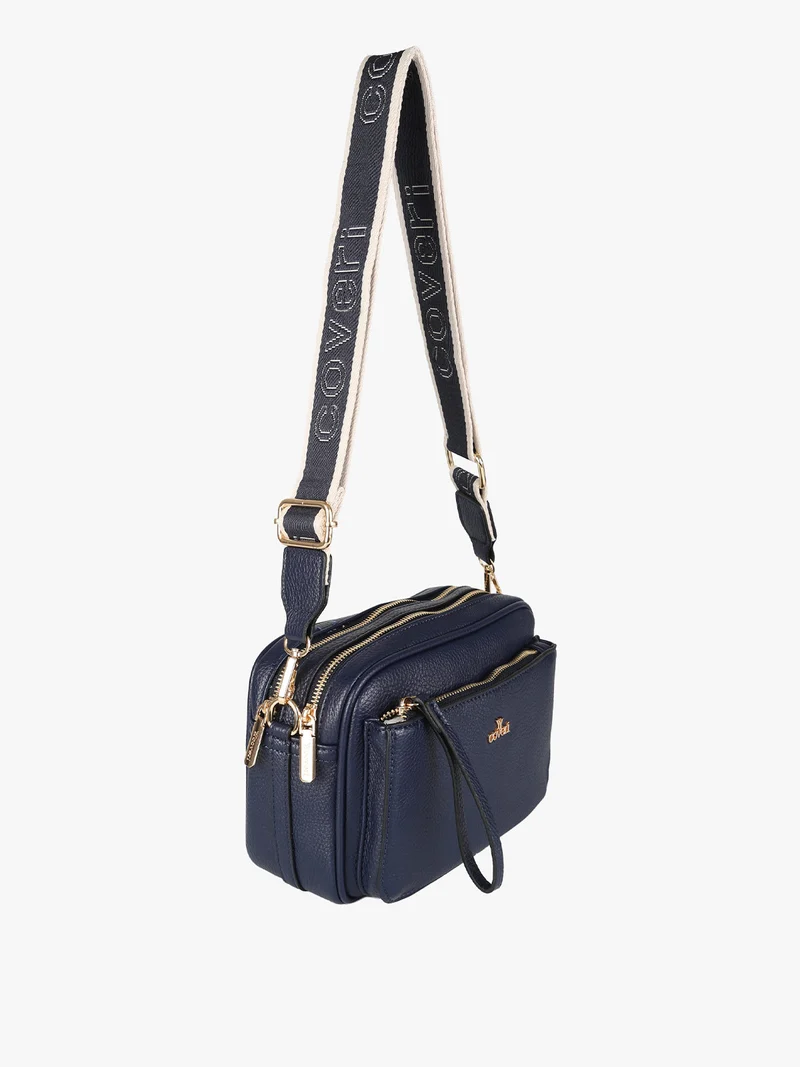 Borsa a tracolla da donna in ecopelle - blu scuro