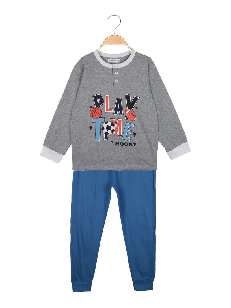 Pigiama bimbo in cotone - grigio