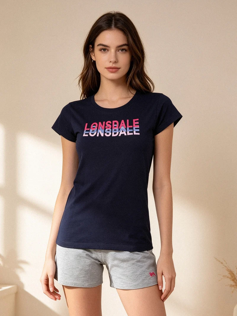 Pigiama corto da donna in cotone - blu scuro