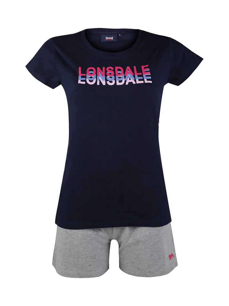 Pigiama corto da donna in cotone - blu scuro
