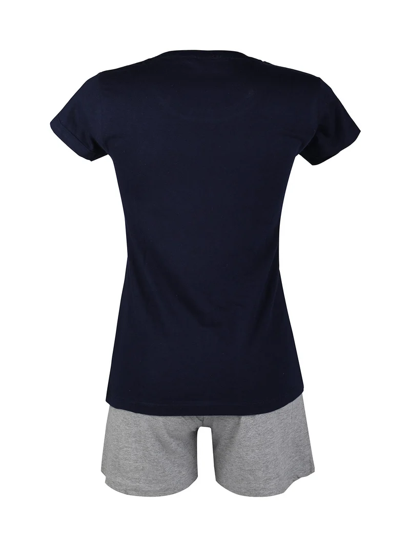Pigiama corto da donna in cotone - blu scuro