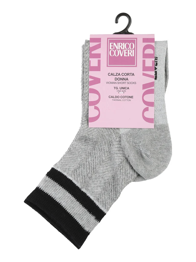 Calze corte da donna in caldo cotone - grigio chiaro